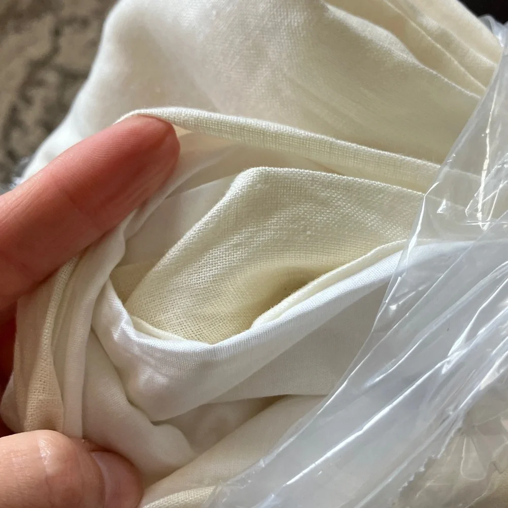 Quince 96x96 Linen light filtering Curtain panel Ivory
